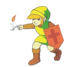 Link tenant une chandelle (Artwork - Link - The Legend of Zelda)