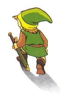 Link accroupi de dos (Artwork - Link - The Legend of Zelda)