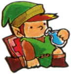 Link buvant une potion