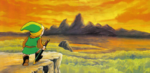 Link observant la plaine d'Hyrule