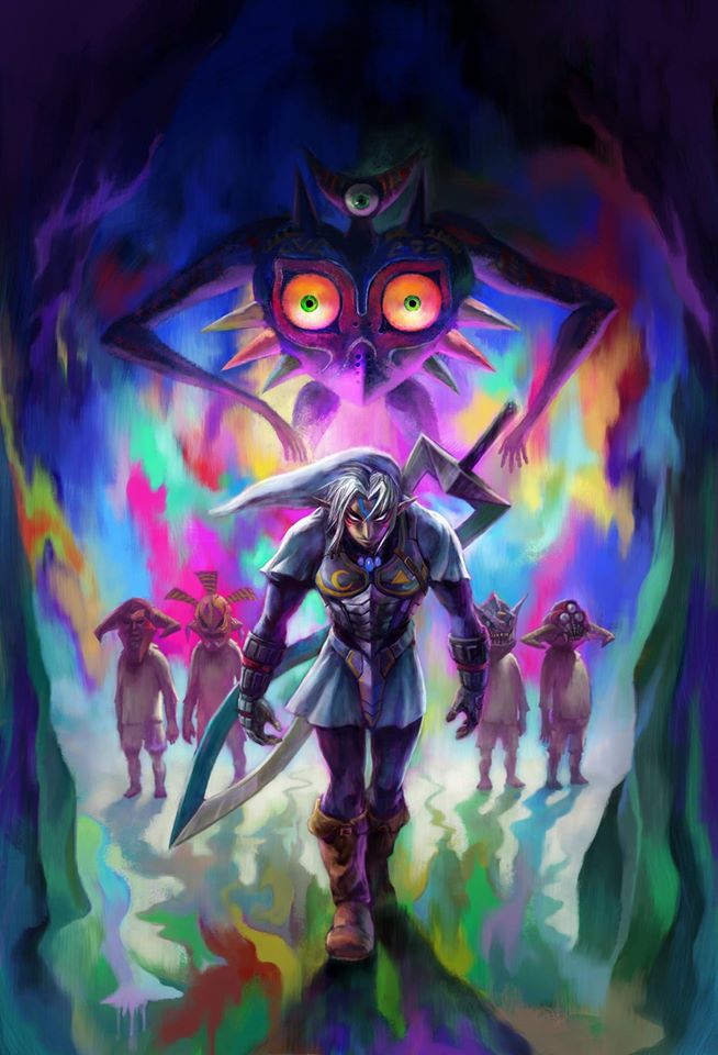 Oni-Link, l’incarnation de Majora et les enfants de la lune (Artwork - Illustrations pour Majora's Mask 3D - Majora’s Mask)