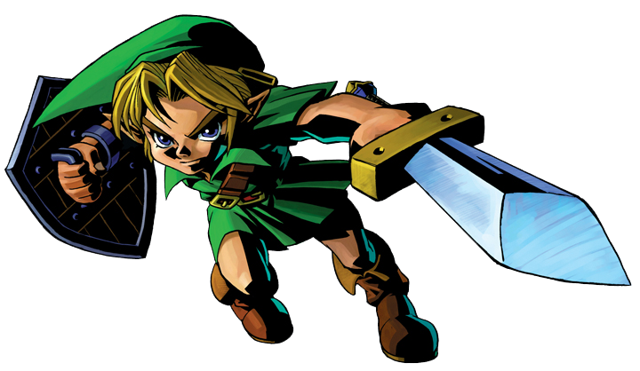 Link fendant son épée (Artwork - Link - Majora’s Mask)