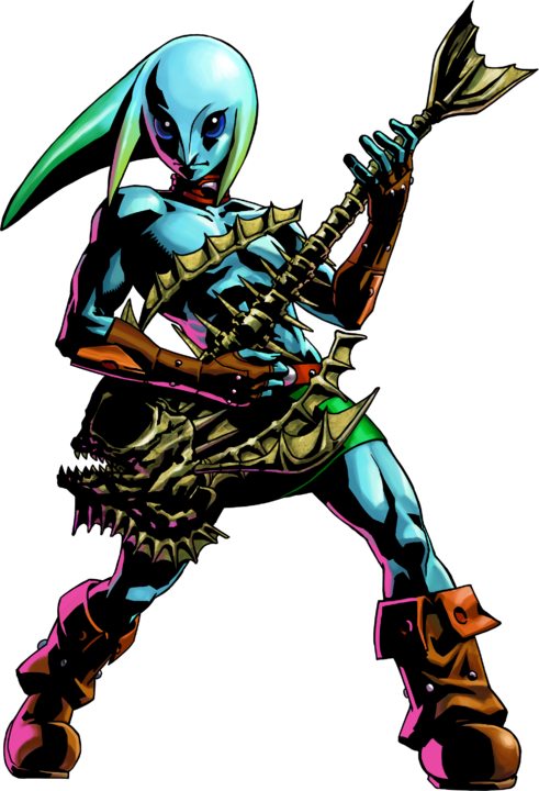 Link Zora jouant de la guitare de l’Océan (Artwork - Link - Majora’s Mask)