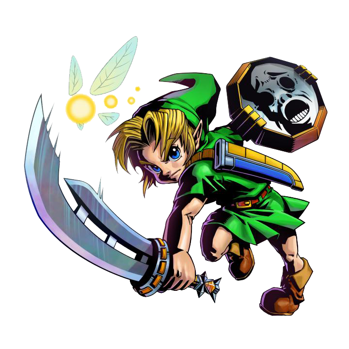 Link attaquant avec la Lame Rasoir (Artwork - Link - Majora’s Mask)