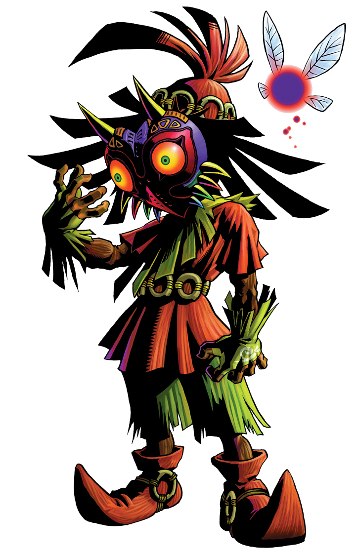 Skull Kid prenant une pose maléfique (Artwork - Autres personnages - Majora’s Mask)