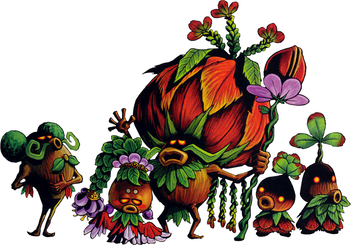 Le Majordome Mojo, la Princesse Mojo, le Roi Mojo et deux Mojos (Artwork - Autres personnages - Majora’s Mask)