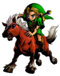 Link chevauchant Epona