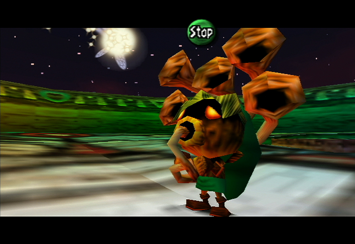 Link utilisant les Trompes Mojo (Screenshot - Screenshots de la version N64- Majora’s Mask)