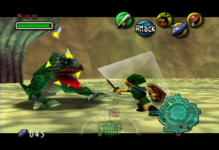 Combat contre un Dodongo (Screenshot - Screenshots de la version N64- Majora’s Mask)
