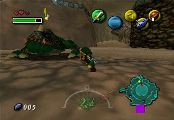 Link contre un Dodongo (Screenshot - Screenshots de la version N64- Majora’s Mask)