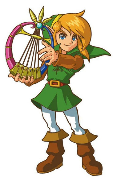 Link jouant de la harpe  (Artwork - Personnages - Oracle of Ages)