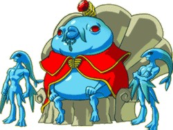 Le roi Zora avec deux Zoras (Artwork - Personnages - Oracle of Ages)