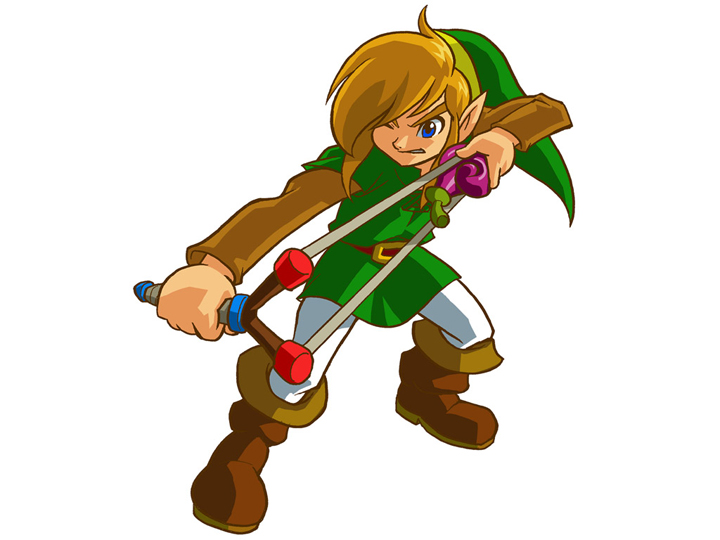 Link tirant au lance-graine (Artwork - Personnages - Oracle of Seasons)