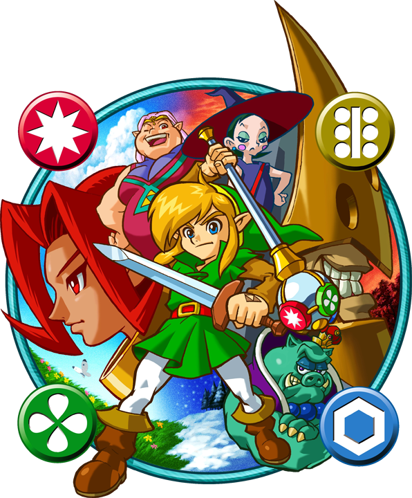 Illustration des différents protagonistes (Artwork - Illustrations - Oracle of Seasons)