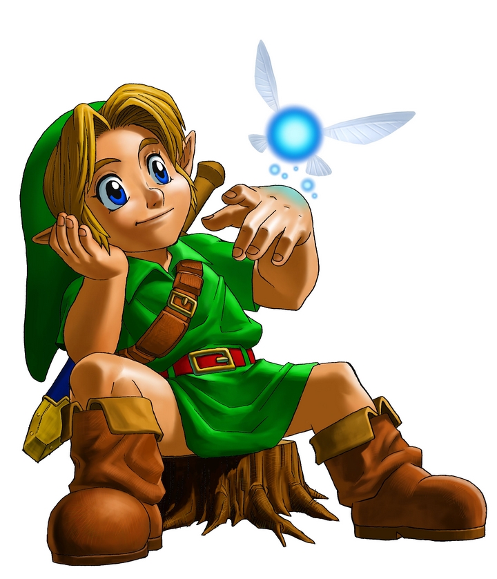Link enfant et Navi (Artwork - Personnages - Ocarina of Time)