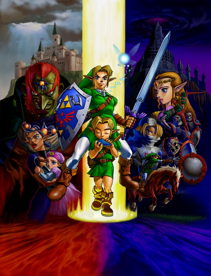 Illustration des différents protagonistes (Artwork - Illustrations - Ocarina of Time)