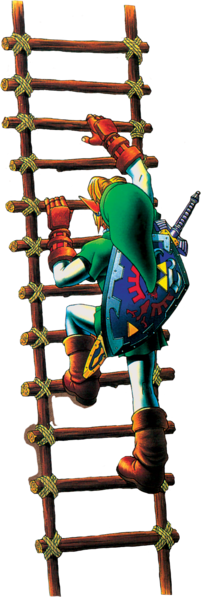 Link grimpant à une échelle (Artwork - Personnages - Ocarina of Time)