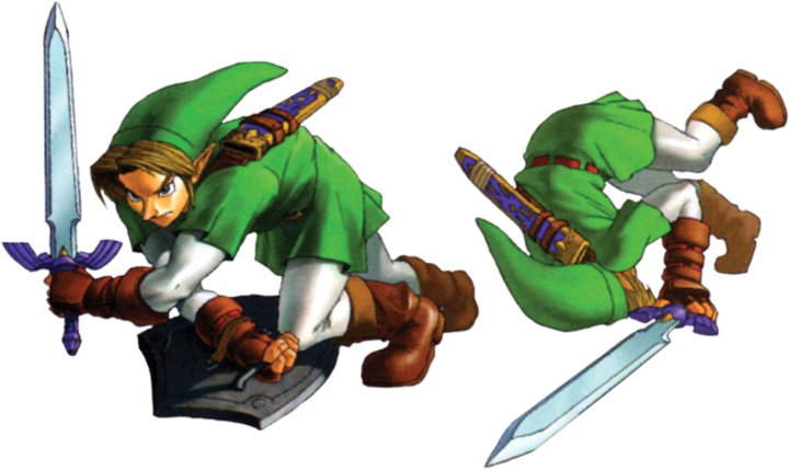 Link faisant une roulade (Artwork - Personnages - Ocarina of Time)