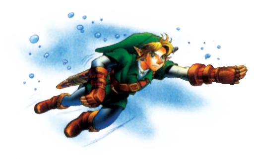 Link nageant (Artwork - Personnages - Ocarina of Time)