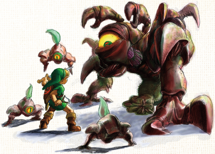 Link affrontant Gohma (Artwork - Illustrations - Ocarina of Time)