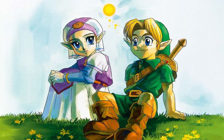 Zelda, Navi et Link (Artwork - Illustrations - Ocarina of Time)