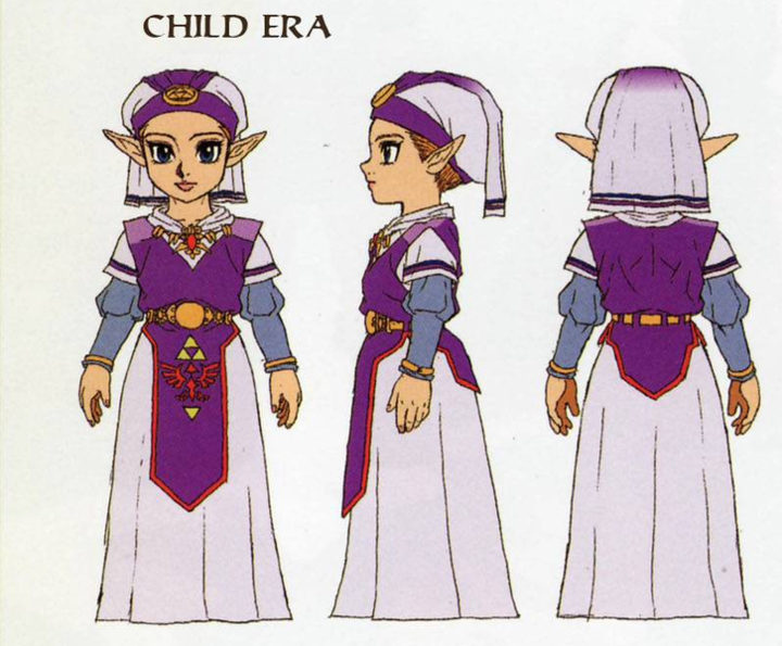 Zelda enfant (Artwork - Concept Arts - Ocarina of Time)