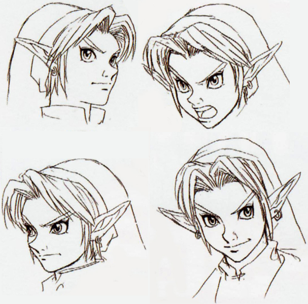 Expressions de Link (Artwork - Concept Arts - Ocarina of Time)