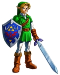 Link adulte avec la Master Sword et le bouclier d'Hylia