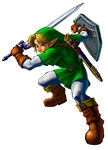 Link adulte avec la Master Sword et le bouclier d'Hylia