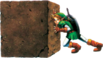 Link poussant un bloc