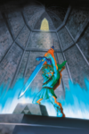 Link retirant la Master Sword de son piédestal