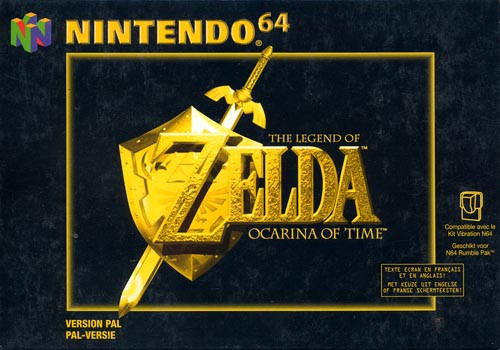 Boîtier européen d'Ocarina of Time sur Nintendo 64 (Image diverse - Boîtiers - Ocarina of Time)