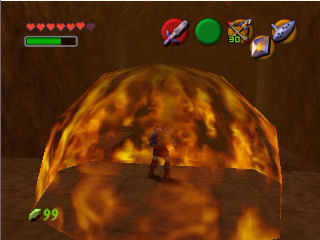 Zelda Ocarina Of Time Master Quest on N64 : Le temple du feu