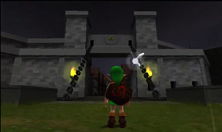 Screenshot de Ocarina of Time 3D - Le Temple du Temps - L'arrivée à Bourg Hyrule
