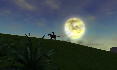 Link parourant la plaine d'Hyrule sur Epona (Screenshot - Screenshots d'Ocarina of Time 3DS- Ocarina of Time)