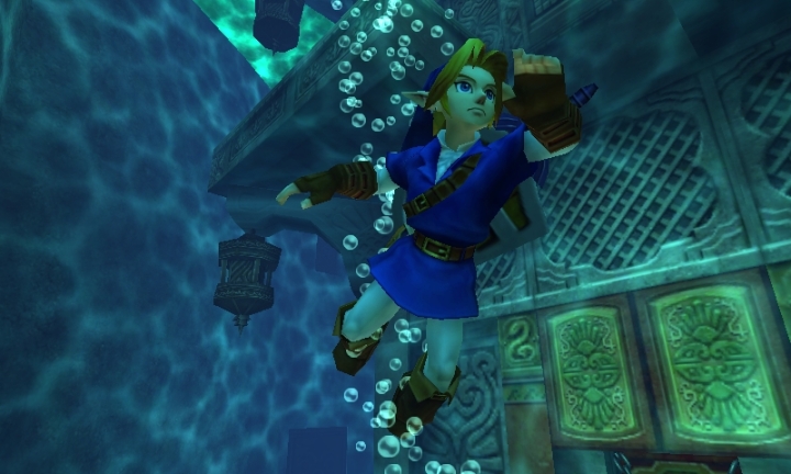 Link nageant dans le Temple de l'eau (Screenshot - Screenshots d'Ocarina of Time 3DS- Ocarina of Time)