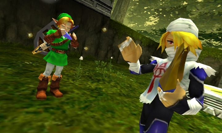 Link apprenant le Menuet des bois (Screenshot - Screenshots d'Ocarina of Time 3DS- Ocarina of Time)