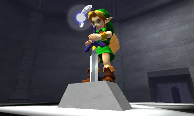 Link retirant la Master Sword (Screenshot - Screenshots d'Ocarina of Time 3DS- Ocarina of Time)