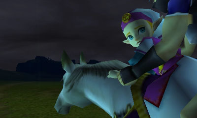 Zelda fuyant avec Impa (Screenshot - Screenshots d'Ocarina of Time 3DS- Ocarina of Time)