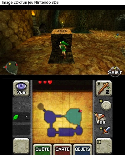 Link poussant un bloc (Screenshot - Screenshots d'Ocarina of Time 3DS- Ocarina of Time)