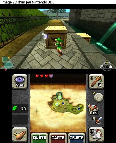 Link poussant un bloc (Screenshot - Screenshots d'Ocarina of Time 3DS- Ocarina of Time)