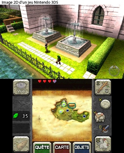 Link dans les jardins du château d'Hyrule (Screenshot - Screenshots d'Ocarina of Time 3DS- Ocarina of Time)