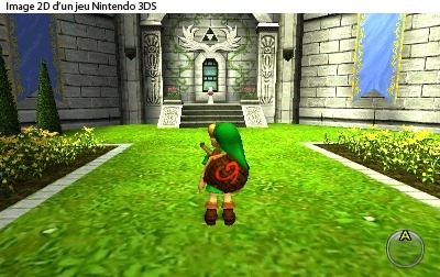 Link rencontrant Zelda dans les jardins du château d'Hyrule (Screenshot - Screenshots d'Ocarina of Time 3DS- Ocarina of Time)