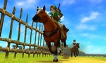 Link faisant la course avec Ingo sur Epona