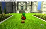 Link rencontrant Zelda dans les jardins du château d'Hyrule