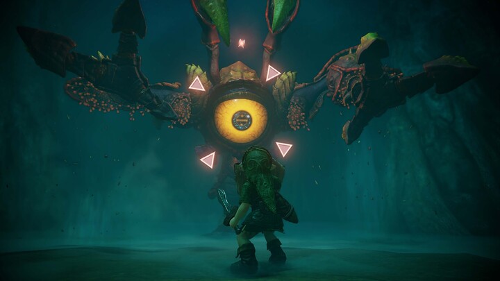 Link visant l'oeil de Gohma (Artwork - Gameplay - Ocarina of Time (Remake))