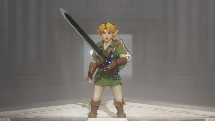 Link tenant l'épée de légende (Artwork - Personnages - Ocarina of Time (Remake))