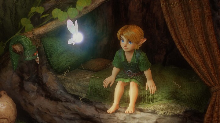 Link et la fée Navi (Artwork - Personnages - Ocarina of Time (Remake))