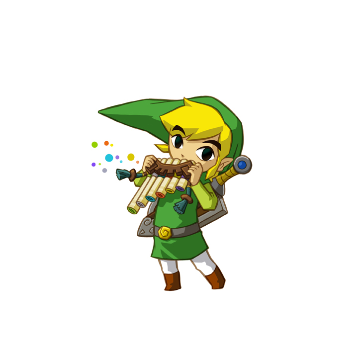 Link jouant de la flûte (Artwork - Personnages - Spirit Tracks)