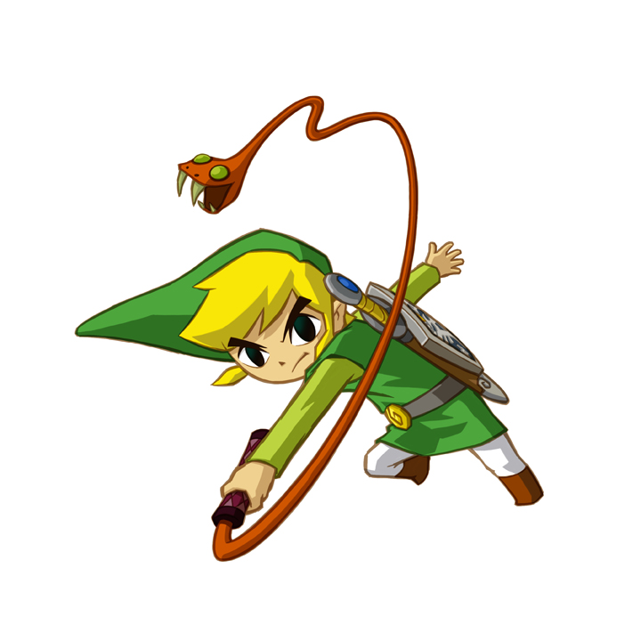 Link manipulant le Fouet (Artwork - Personnages - Spirit Tracks)